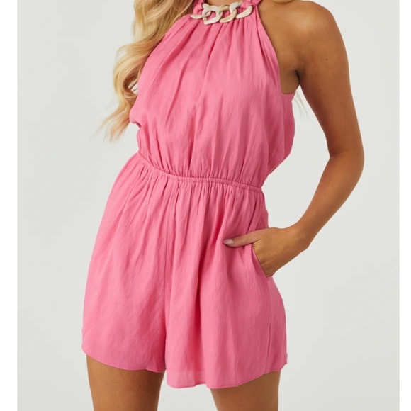 DO+BE Pants - DO + BE Acrylic Ring Chain Halter Neck Romper. NWT